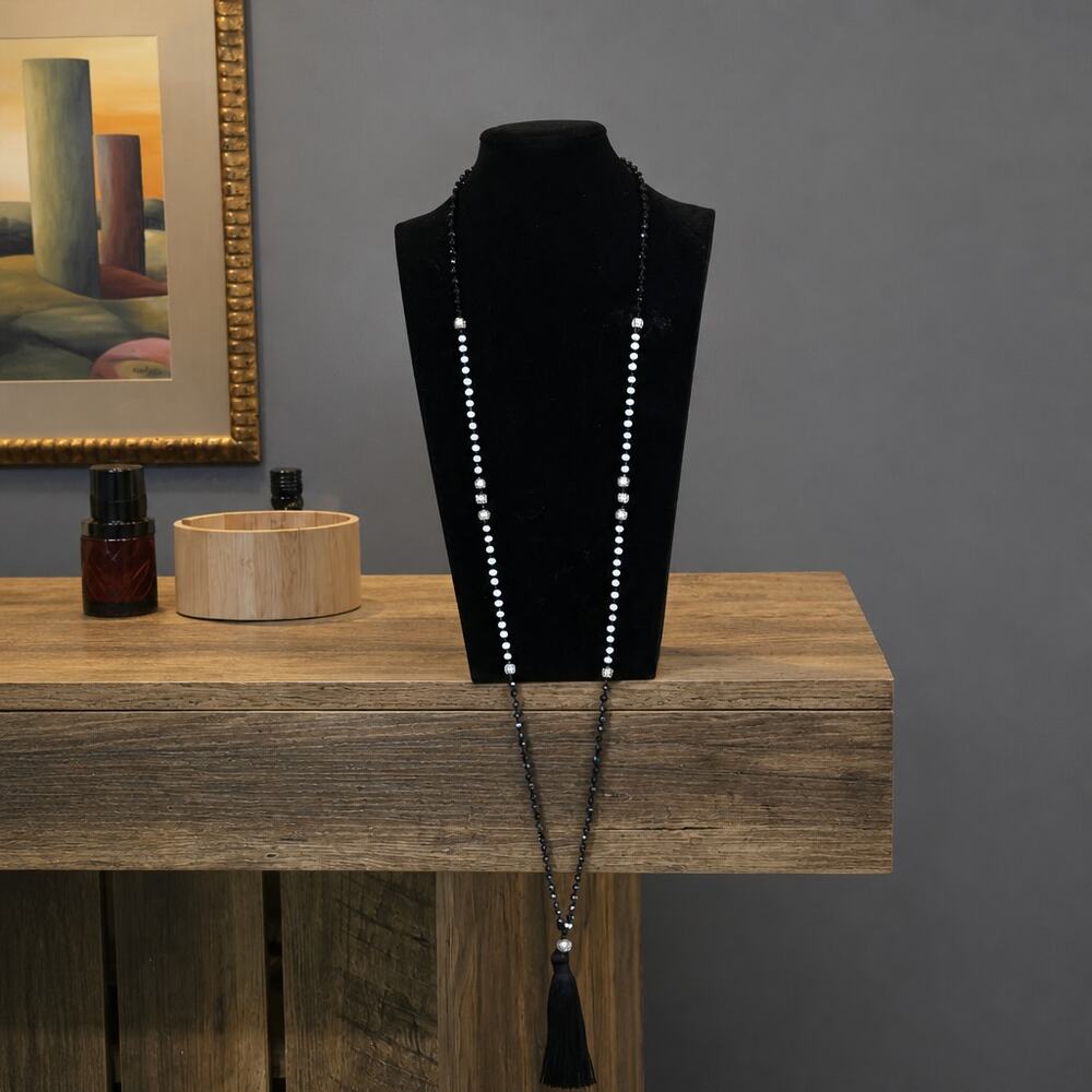 ZACASHA Natural Stone Tassel Necklace